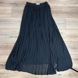 Pleated Black Maxi Skirt